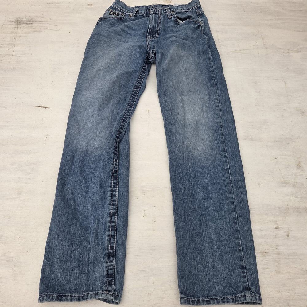 Cinch Black Label 2.0 Western Jeans Mens 30x34 Blue Denim Straight Leg Whisker